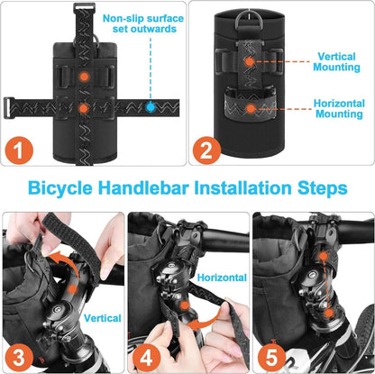 Fahrrad Flaschenhalter 24oz Schwarz Netztasche Isoliert