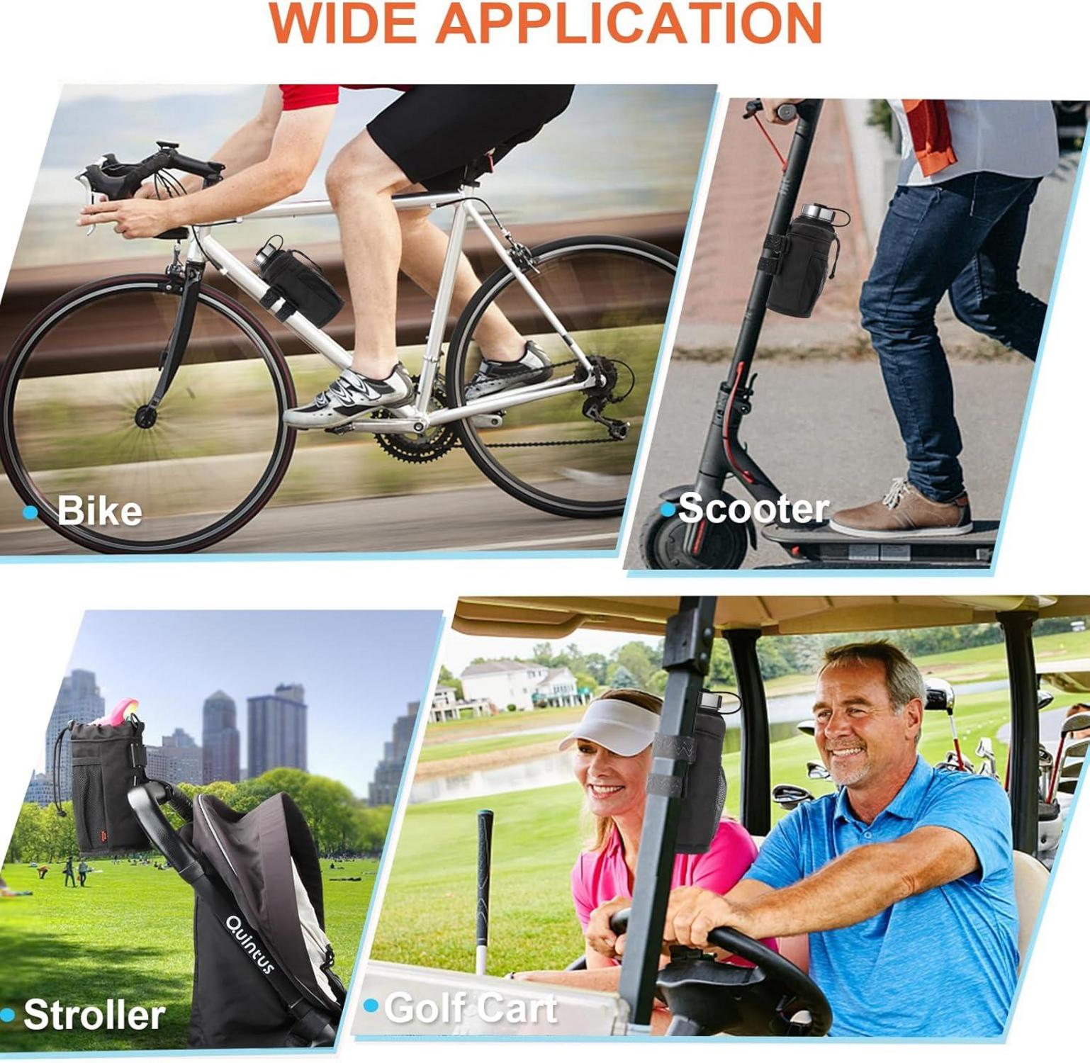 Fahrradflaschenhalter 24oz Isoliert mit Netztasche Schwarz