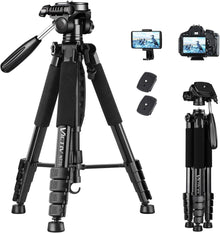 Kamera Stativ 52-185cm Höhe 3-Wege-Kopf Aluminium DSLR Nikon Canon