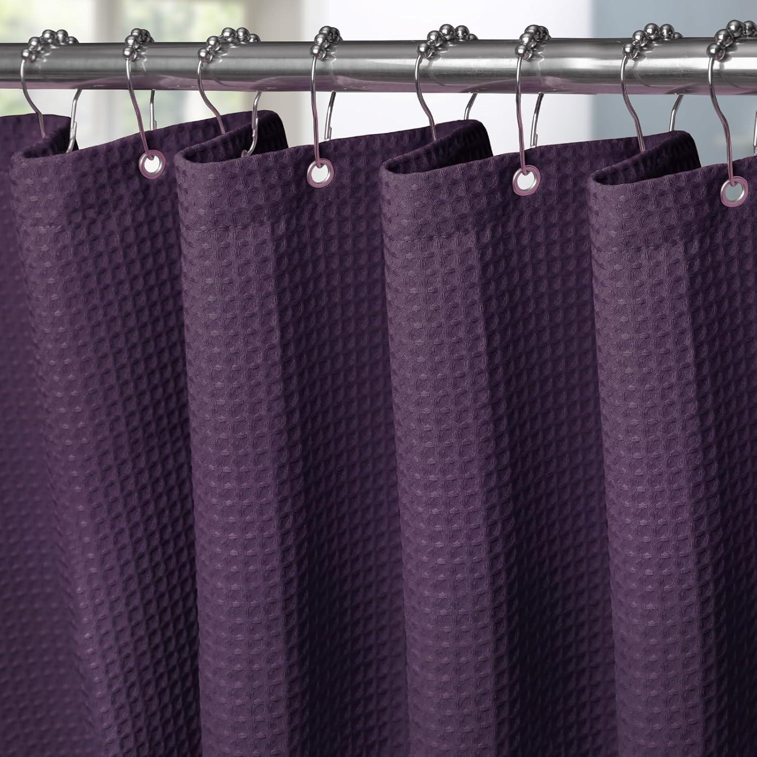 Waffel Duschvorhang Anti Schimmel Textil 92x182cm Lila