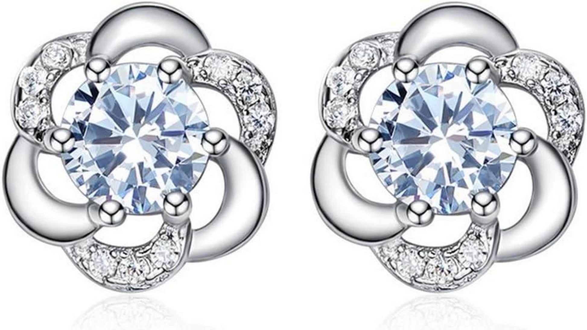 Josfeva Silber Ohrstecker Blumen Zirkonia Geschenkbox