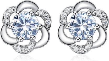 Josfeva Silber Ohrstecker Blumen Zirkonia Geschenkbox