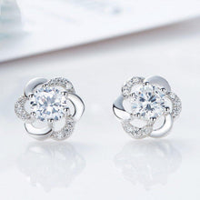 Josfeva Blumen Ohrstecker Silber 925 mit Weiß Zirkonia in
