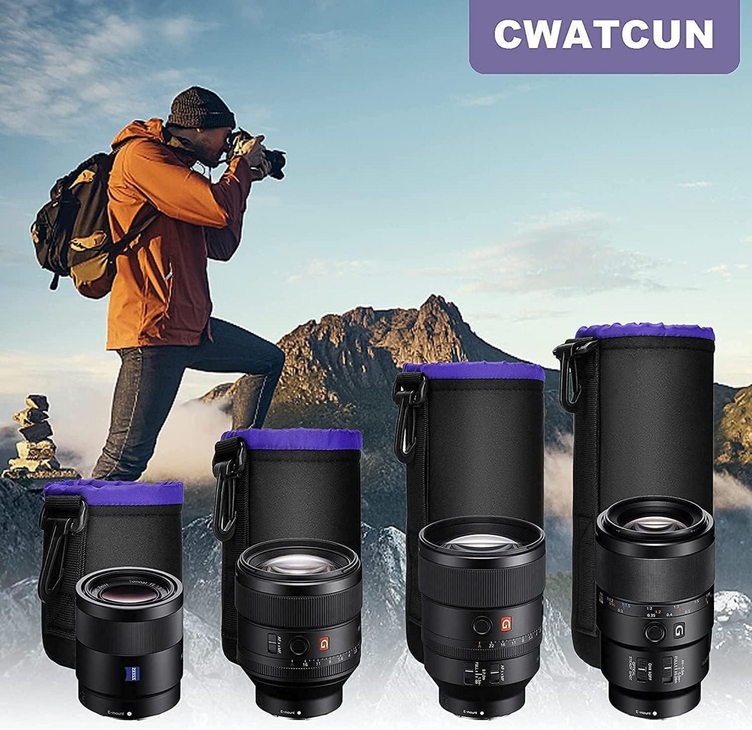 Neopren Objektivtasche Set Kamera Canon Nikon Sony Objektive 4 Größen Schwarz