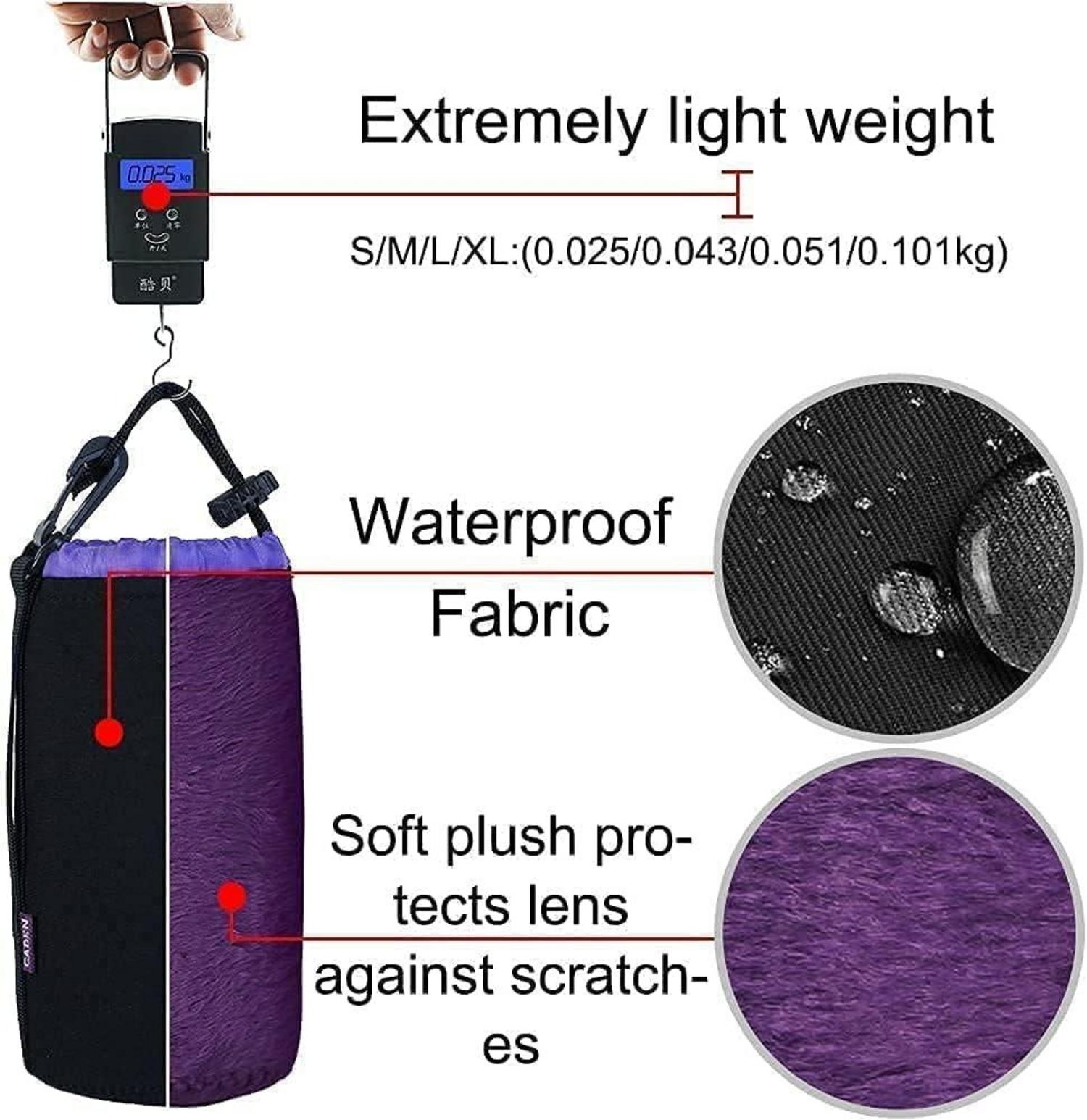 Neopren Objektivtasche Set 4 Größen für Canon Nikon Sony Schwarz