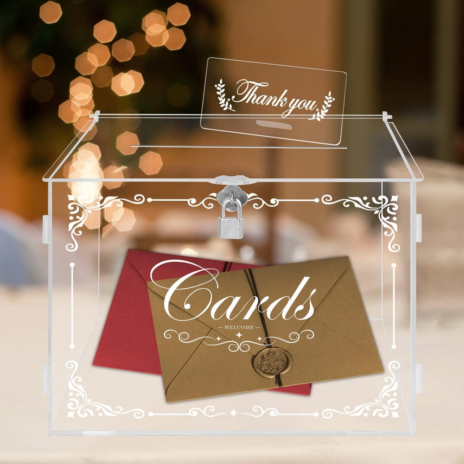 Hochzeit Kartenbox Acryl Vintage Groß Geld Briefbox mit Schloss für