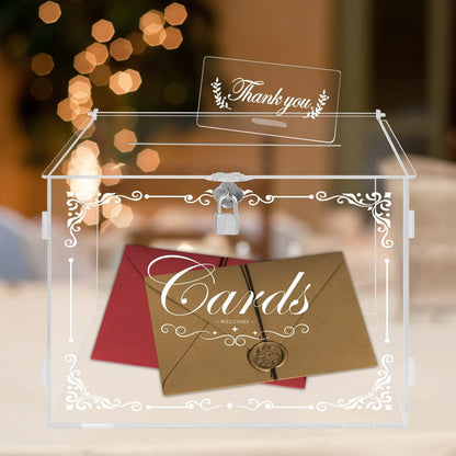 Hochzeit Kartenbox Acryl Vintage Groß Geld Briefbox mit Schloss für