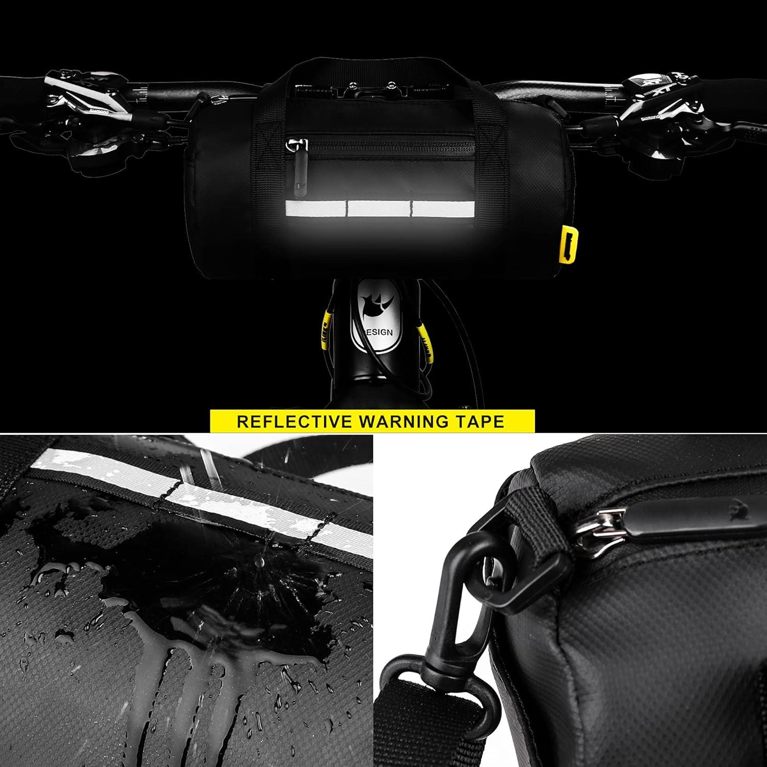 Fahrrad Lenkertasche Fronttasche Handy Schultertasche 2,5L Schwarz Reflective Biketasche