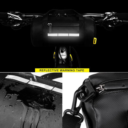 Fahrrad Lenkertasche Fronttasche Handy Schultertasche 2,5L Schwarz Reflective Biketasche