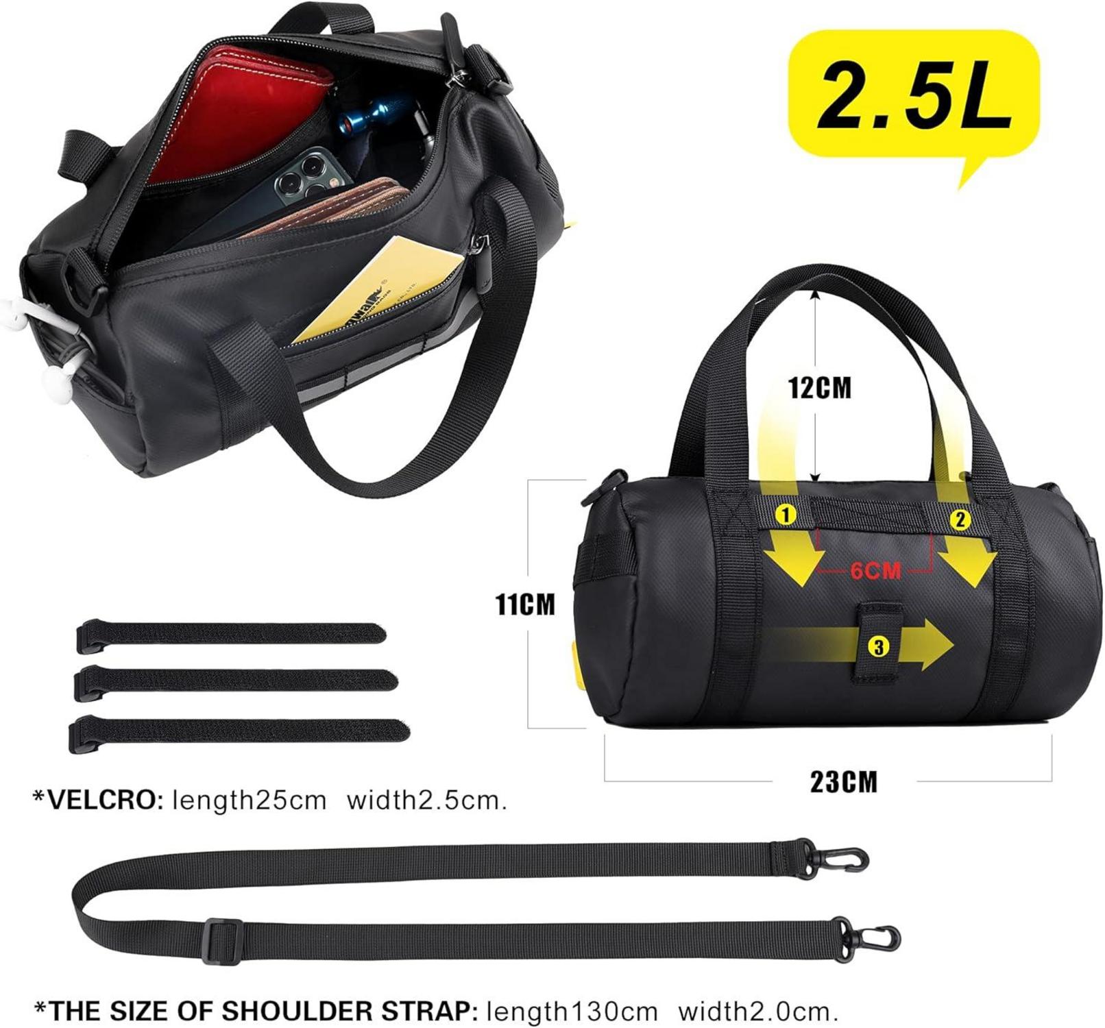 Fahrrad Lenkertasche Fronttasche Handytasche Schultertasche 2,5L Schwarz