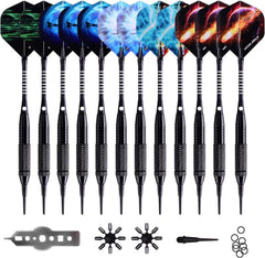 Softdartpfeile Set 18 Gramm, elektronische Dartscheibe 12 Stück
