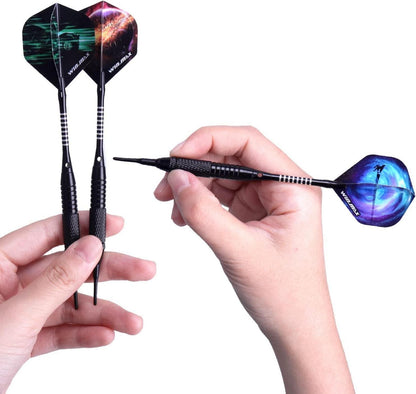 WIN.MAX Profi Soft Dartpfeile Set 12 Stück 18g Kunststoffspitze Black