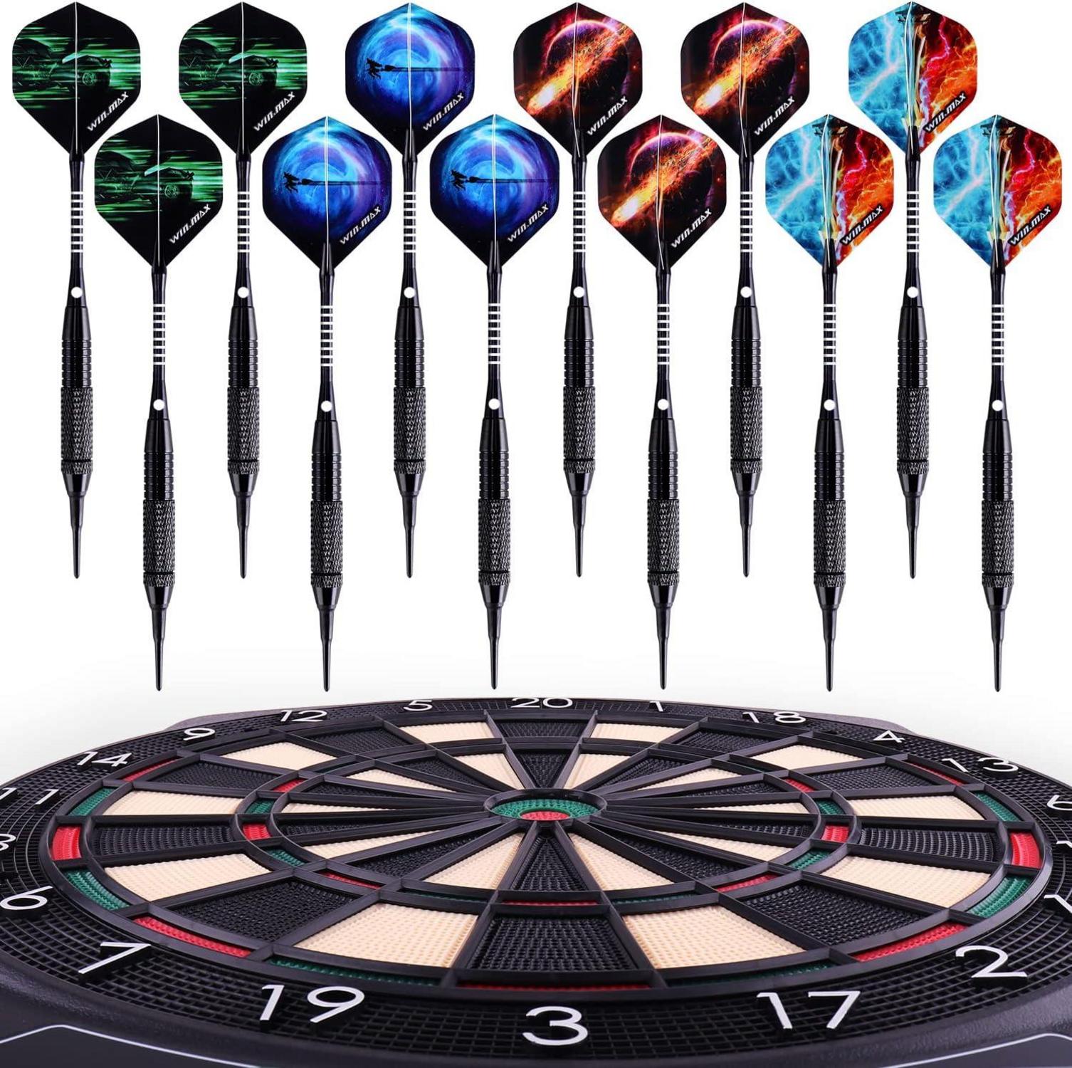 Soft Dartpfeile Set 12 Stück 18g Kunststoffspitze Profi Darts