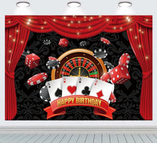 Casino Motto Happy Birthday Hintergrund Spielkarten Würfel Fotografie