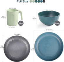 Greentainer Kunststoff Camping Geschirr Set 24pcs | Leicht