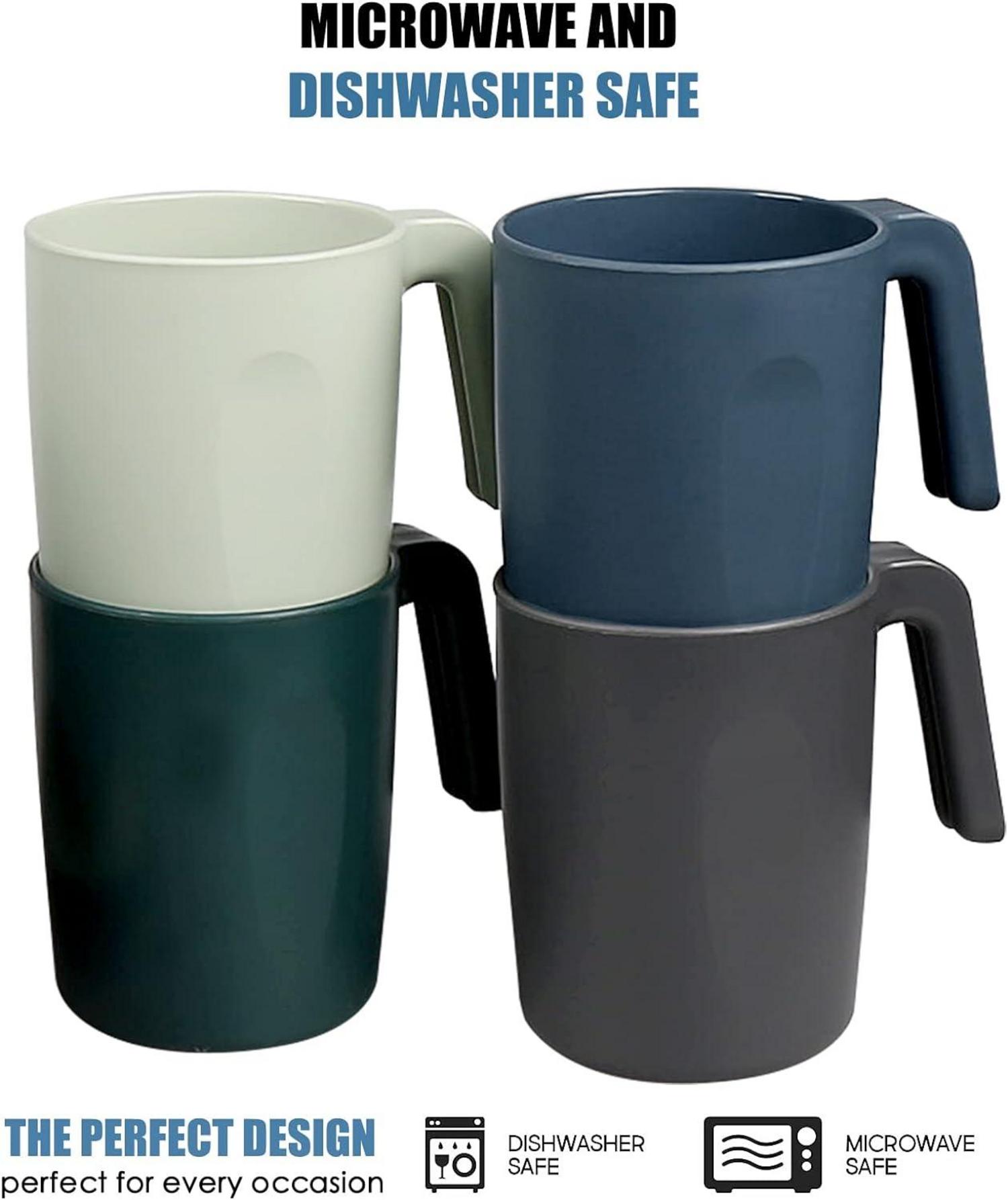 Greentainer 4er Kaffeetassen Trinkbecher 450ml ohne Melamin