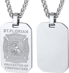 Halskette Heiliger Florian Edelstahl vergoldet Anhänger Kette Amulett