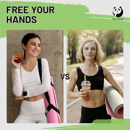 Tragegurt Yogamatte aus Baumwolle Schwarz Verstellbar