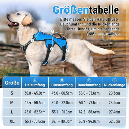 Ausbruchsicheres Hundegeschirr mit Griff, Blau M