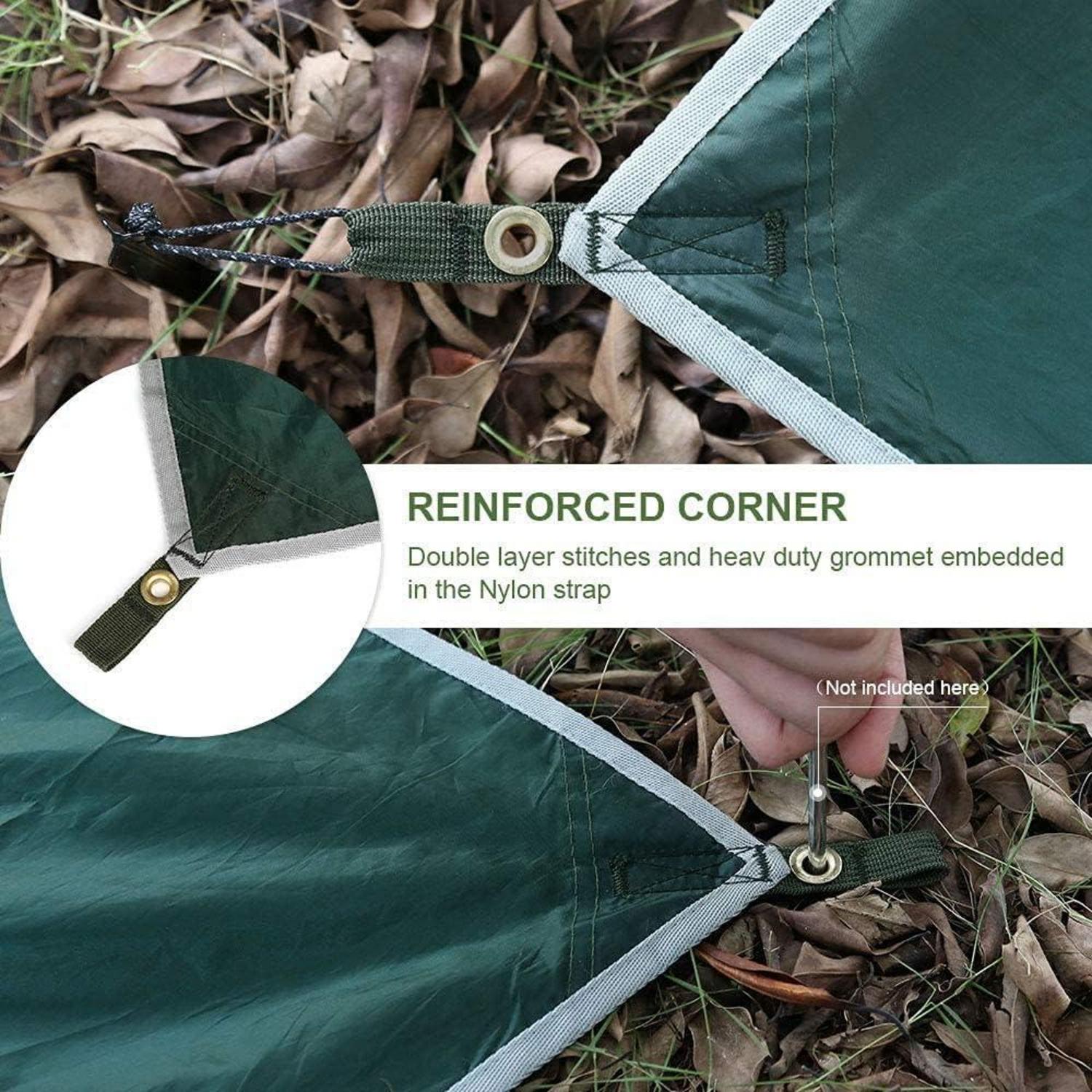 Camping Zeltplane 3m x 3m Wasserdicht für Hängematte Green