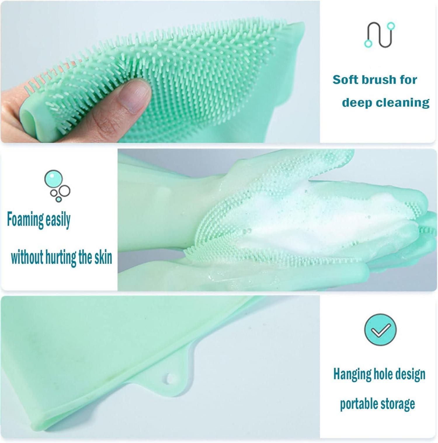 Haustier Grooming Handschuhe Silikagel Massagebürste Aufhängbares