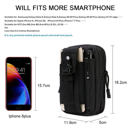 Taktische Hüfttasche mit Molle-System, Schwarz