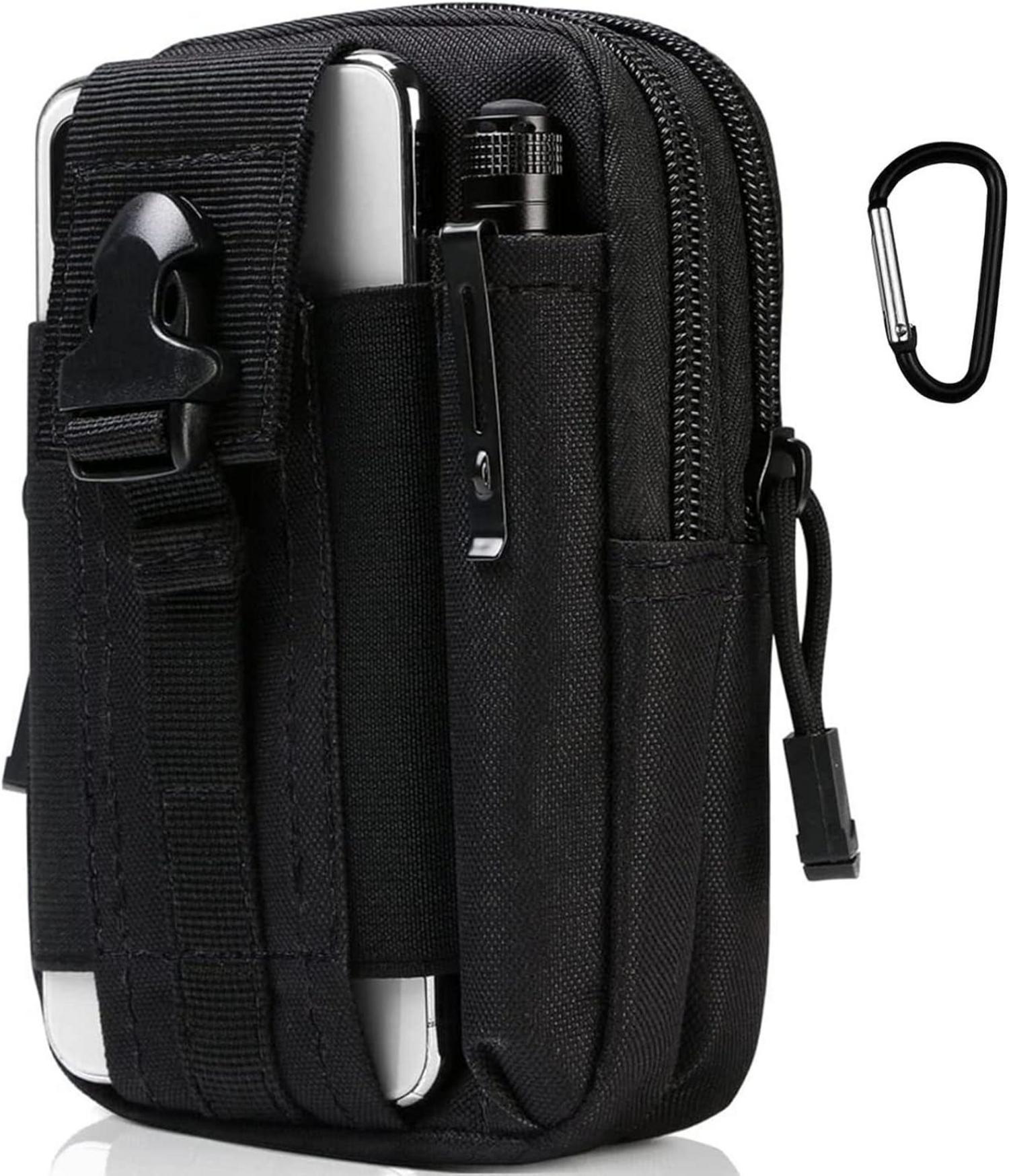 Taktische Gürteltasche mit Molle-System, Schwarz
