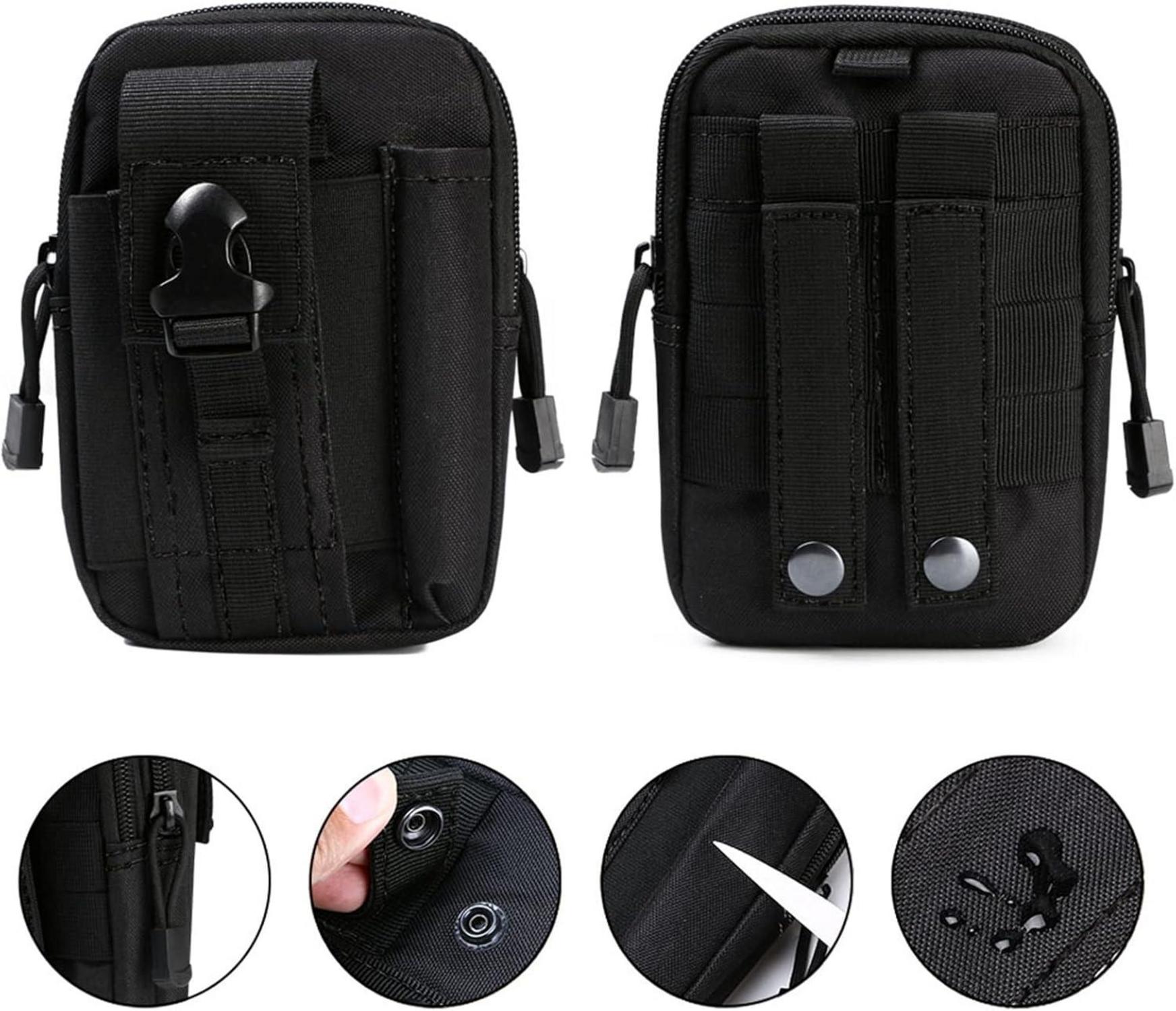 Taktische Gürteltasche mit Molle-System, Schwarz