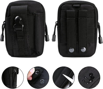 Taktische Gürteltasche mit Molle-System, Schwarz