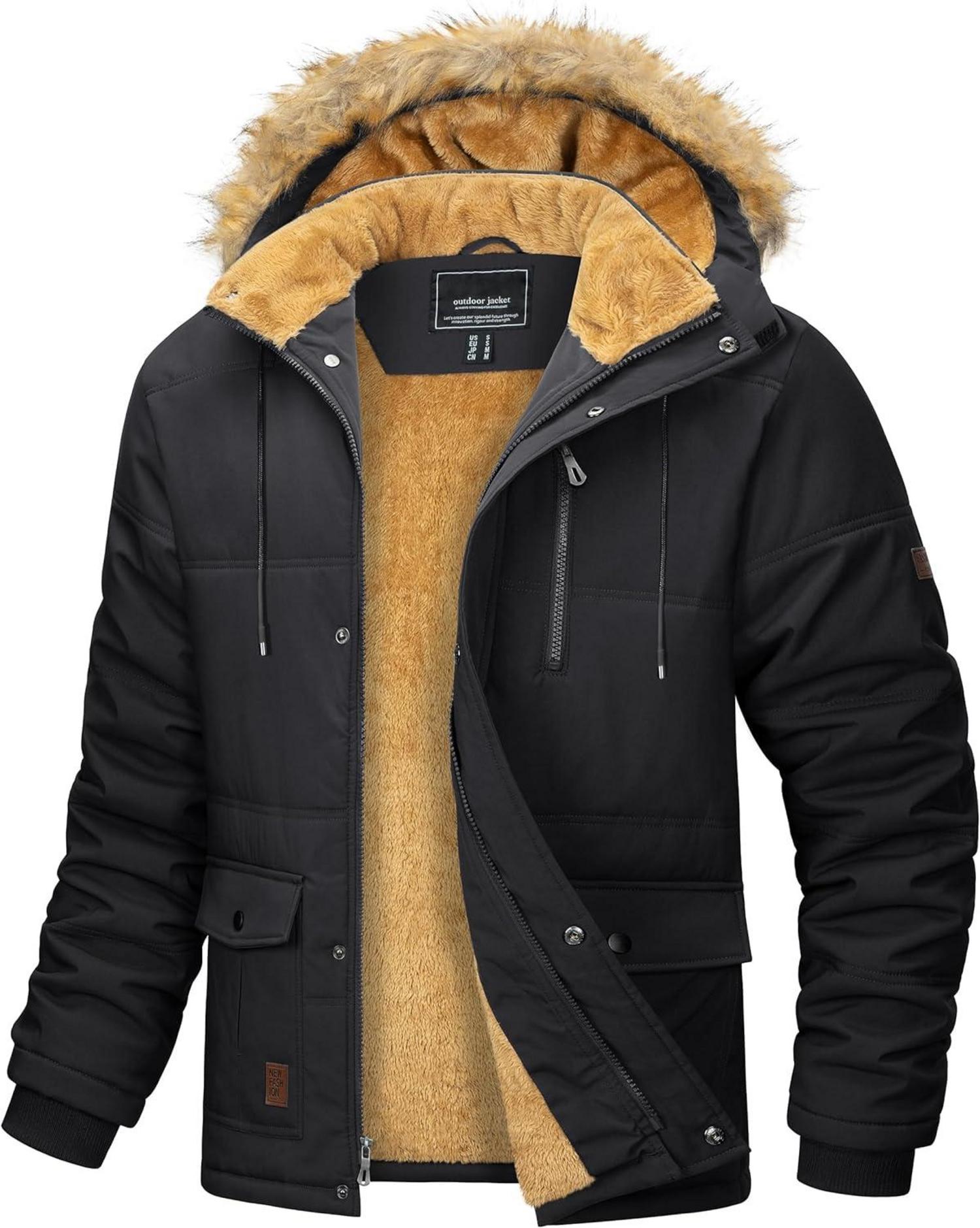 Winter Parka Jacke Herren Warme Fleecejacke Outdoor Winddicht