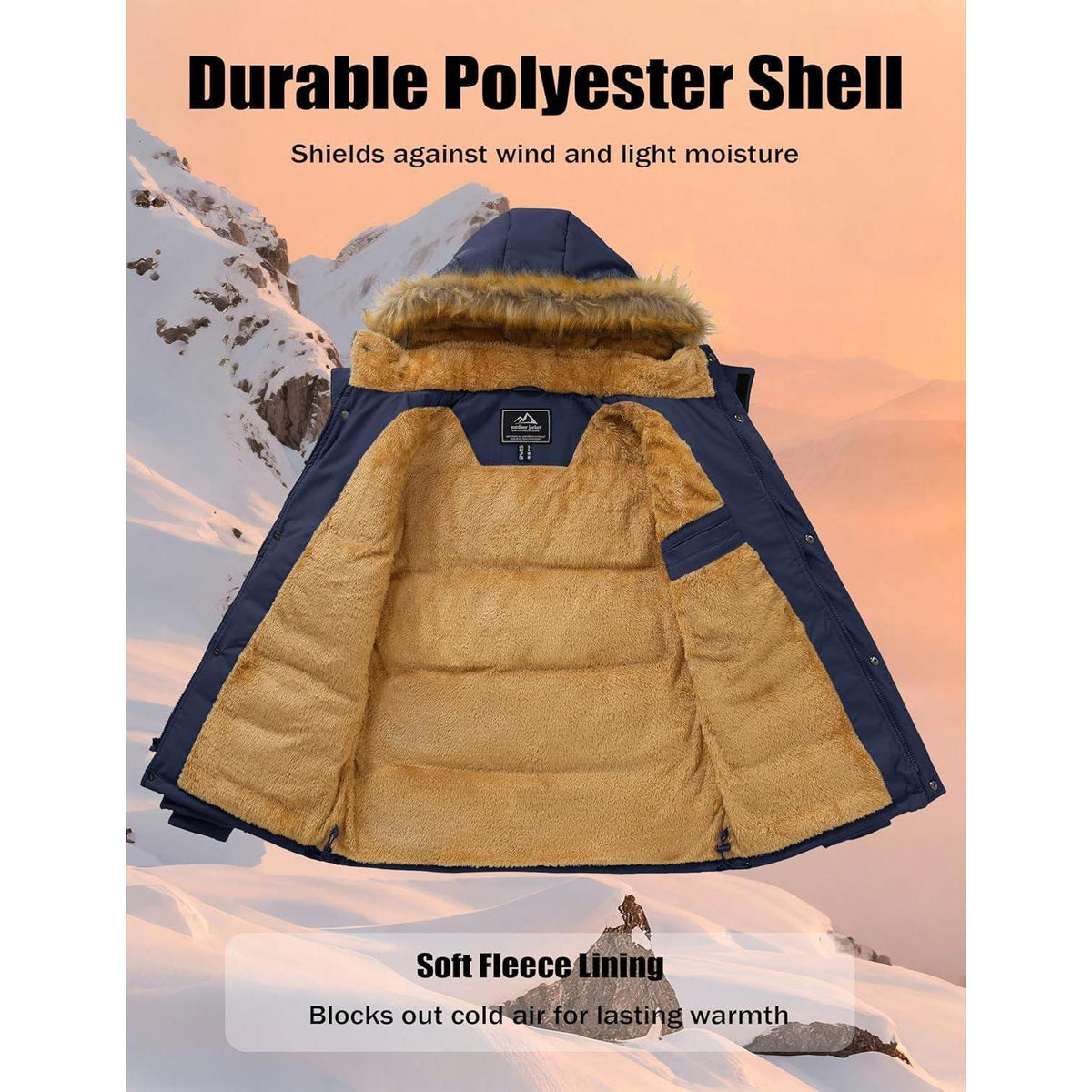 Herren Winter Parka Dunkelblau 3XL - Warm & Winddicht