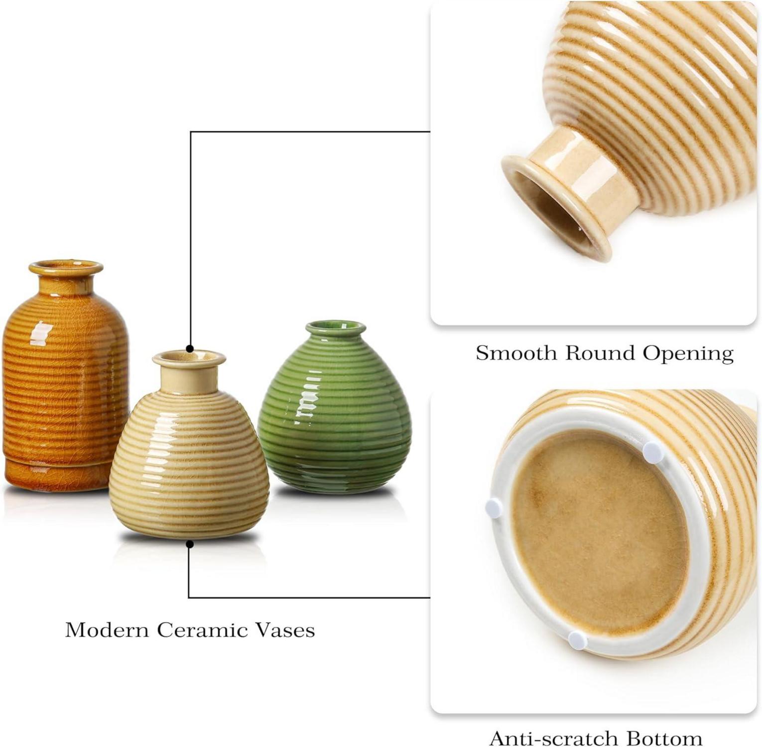 Bunte Moderne Kleine Blumenvasen Set Herbst Deko 18/13cm