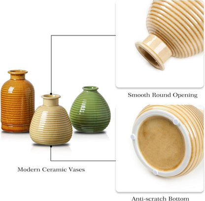 Bunte Moderne Kleine Blumenvasen Set Herbst Deko 18/13cm