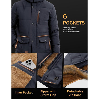 Herren Winter Parka Dunkelgrau | Warm & Winddicht