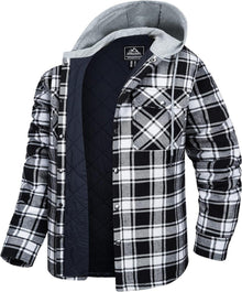 Kariertes Herren Hemdjacke Winter Thermohemd Baumwolle Warme