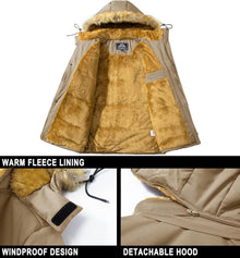 Herren Winter Parka Jacke Winddicht Outdoor Fleece Gefüttert