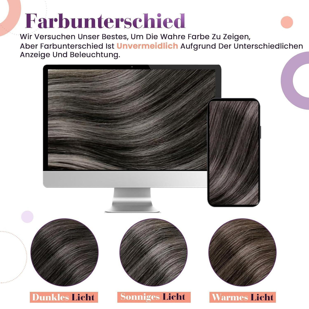 Clip-in Haarverlängerung Ombre Schwarz Silber Echthaar