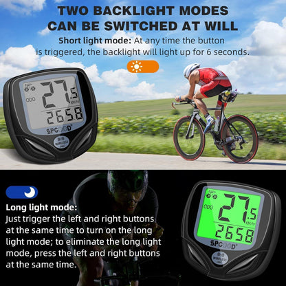 Fahrradcomputer Kabellos 19 Funktionen Schwarz mit IP54