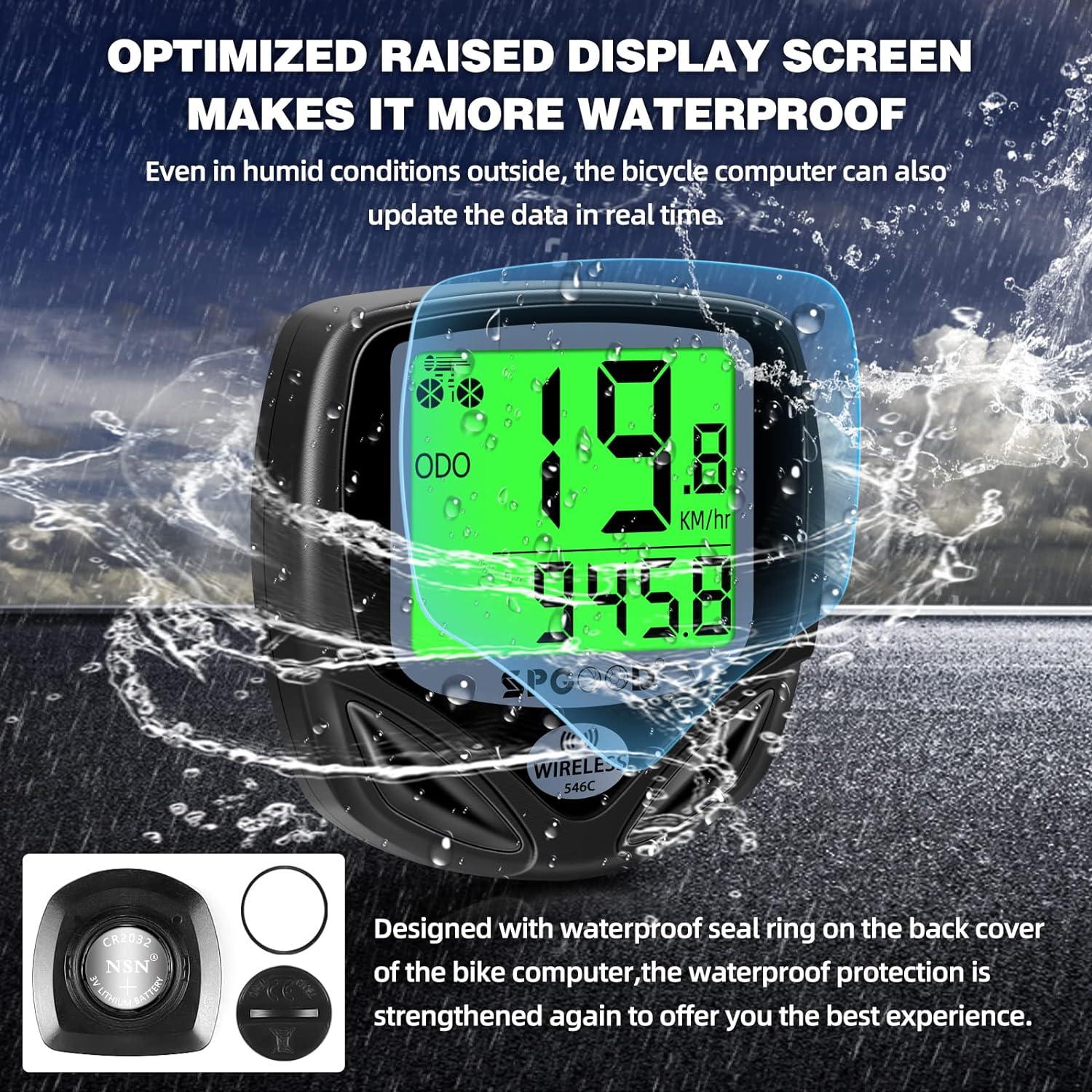 Fahrradcomputer Kabellos 19 Funktionen IP54 Display Schwarz