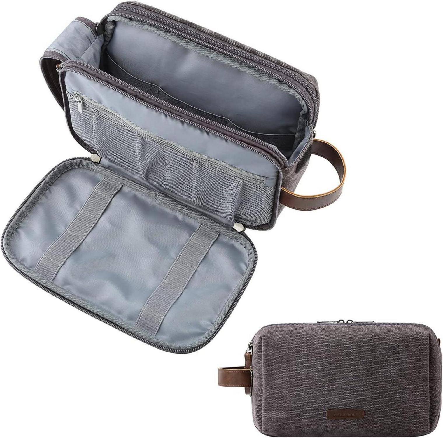 Kulturtasche für Herren mit separatem Fach, großes