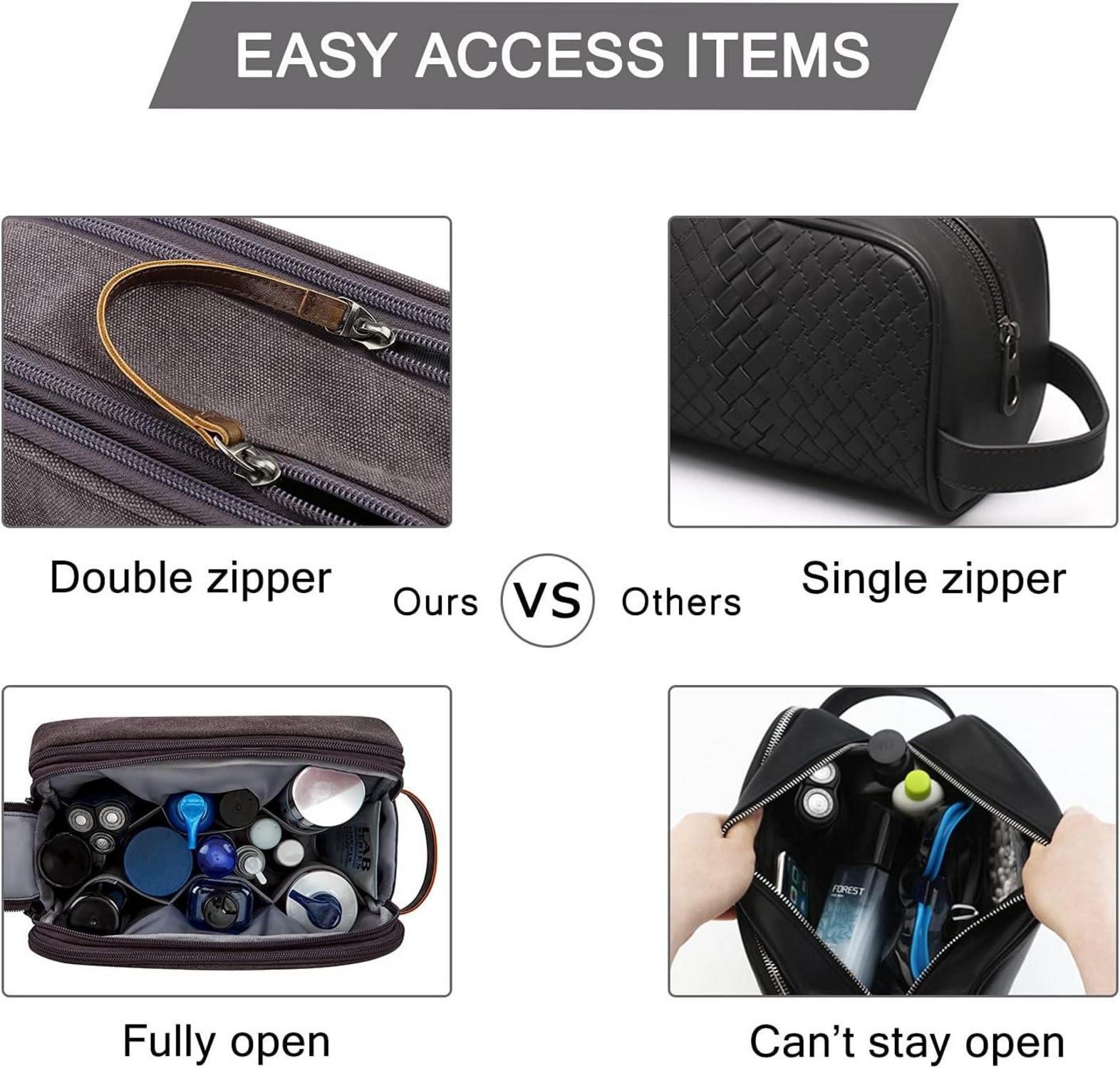 Kulturtasche Herren Reise Toiletry Organizer Dopp Kit large dunkelgrau