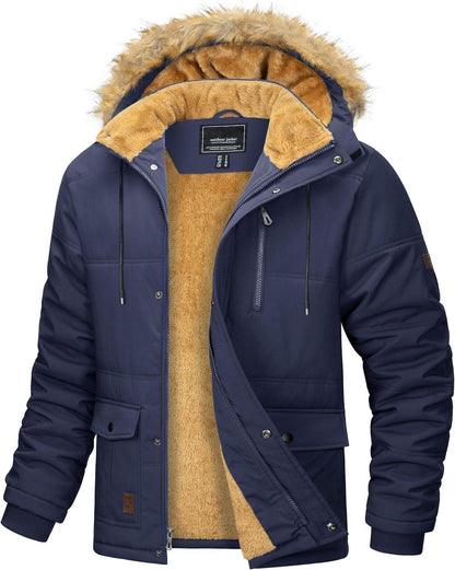 Winter Parka Jacke Herren Winddicht Fleece Freizeit Outdoor