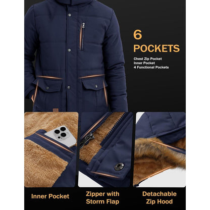 Herren Winterparka mit Kapuze – Warm & Winddicht für Outdoor Aktivitäten