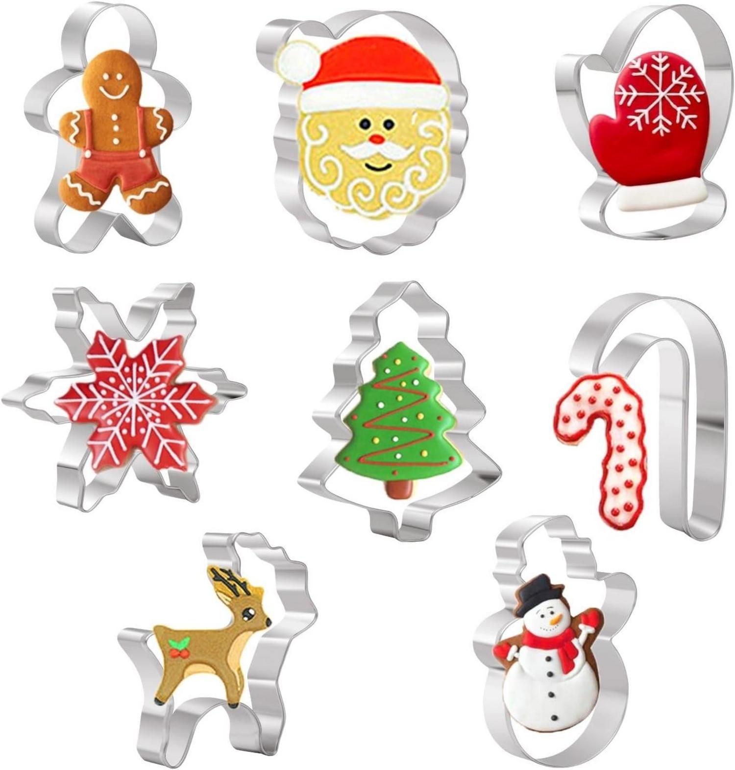 8-teilige Weihnachts-Ausstechformen Edelstahl Backen Feiertags