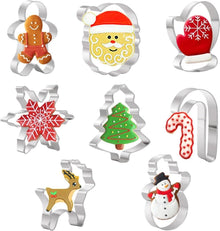 8-teilige Weihnachts-Ausstechformen Edelstahl Backen Feiertags