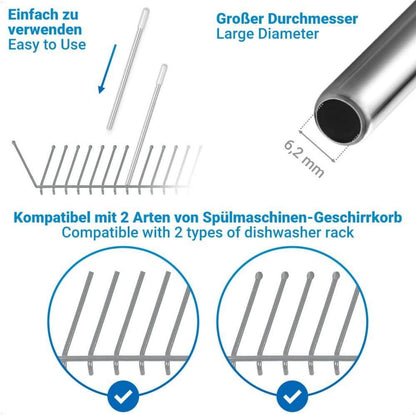 Flaschenhalter für Spülmaschine 5er-Set Ecooe Silikonkappe 26,7 cm