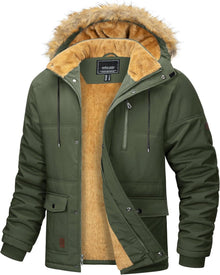Winter Parka Jacke Herren Outdoor Fleecejacke mit