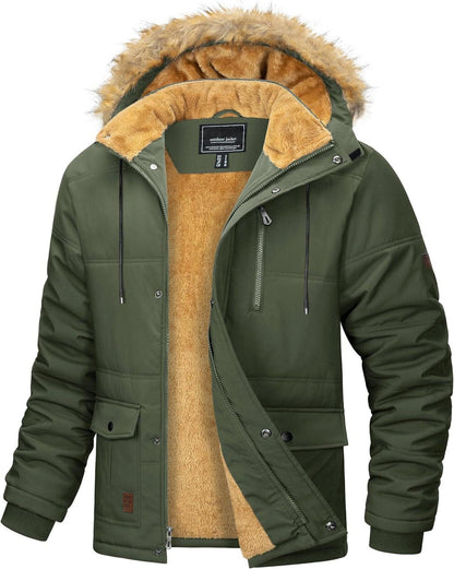 Winter Parka Jacke Herren Outdoor Fleecejacke mit