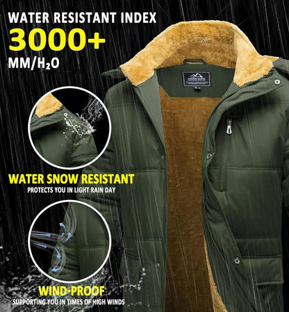 Winter Parka Jacke Herren Outdoor Fleecejacke mit