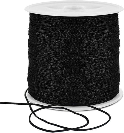 Schwarze Nylonschnur 1mm x 100 m für Armbänder und Schmuckherstellung